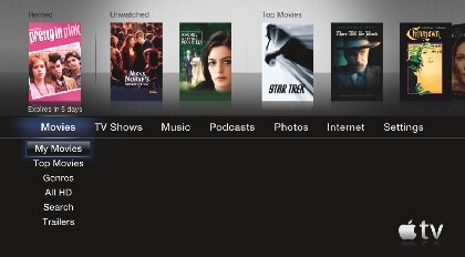 Mit Apple TV lassen sich Filme direkt aus dem Internet laden. Bild: Apple Mit Apple TV lassen sich Filme direkt aus dem Internet laden. Bild: Apple