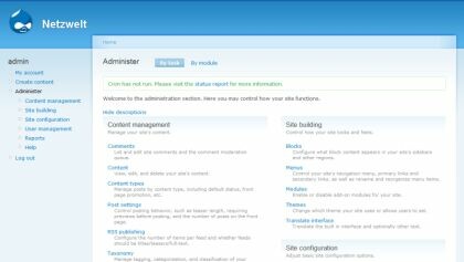 Drupal ist ein sehr flexibles Content Management System, das oft für mittlere bis große Webseiten eingesetzt wird. Drupal ist ein sehr flexibles Content Management System, das oft für mittlere bis große Webseiten eingesetzt wird.