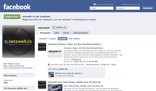 Auch auf Facebook-Seiten kann die Sympathie nun über den "Gefällt mir"-Knopf bekundet werden. Auch auf Facebook-Seiten kann die Sympathie nun über den "Gefällt mir"-Knopf bekundet werden.