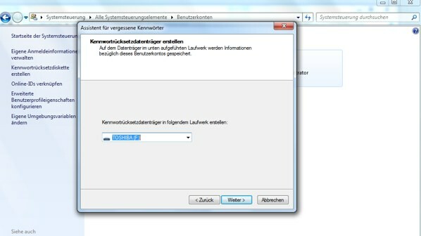 Mithilfe der Kennwortrücksetzdiskette können Nutzer dem Ernstfall vorbeugen. (Bild: netzwelt.de) Mithilfe der Kennwortrücksetzdiskette können Nutzer dem Ernstfall vorbeugen. (Bild: netzwelt.de)