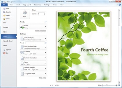 Ein Screenshot des neuen Word 2010. Ein Screenshot des neuen Word 2010.