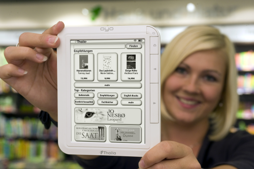 Thalia stellte auf der IFA in Berlin seinen eBook-Reader Oyo vor. (Bild: Thalia) Thalia stellte auf der IFA in Berlin seinen eBook-Reader Oyo vor. (Bild: Thalia)