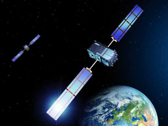 Am 20. Oktober werden die ersten beiden Galileo-Satelliten ins All geschickt. (Bild: ESA) Am 20. Oktober werden die ersten beiden Galileo-Satelliten ins All geschickt. (Bild: ESA)