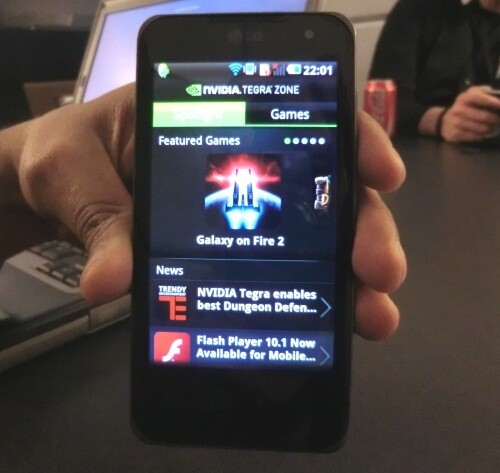 Die App Nvidia Tegra Zone auf dem LG Optimus Speed. (Bild: netzwelt) Die App Nvidia Tegra Zone auf dem LG Optimus Speed. (Bild: netzwelt)