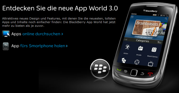 Die BlackBerry App World hat ein neues Design erhalten. (Bild: Screenshot) Die BlackBerry App World hat ein neues Design erhalten. (Bild: Screenshot)