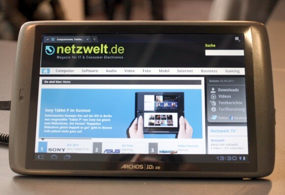 Archos G9-Tablets erhalten ab sofort ein Update auf Android 4.0. (Bild: netzwelt) Archos G9-Tablets erhalten ab sofort ein Update auf Android 4.0. (Bild: netzwelt)