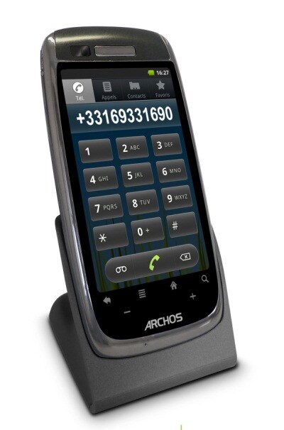 Festnetztelefon mit Smartphone-Qualitäten: das Archos Smart Home Phone. (Bild: Archos) Festnetztelefon mit Smartphone-Qualitäten: das Archos Smart Home Phone. (Bild: Archos)