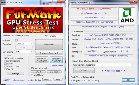 FurMark ist ein kostenloses Tool, dass die Grafikkarte an ihre Grenzen bringt. (Bild: Netzwelt) FurMark ist ein kostenloses Tool, dass die Grafikkarte an ihre Grenzen bringt. (Bild: Netzwelt)