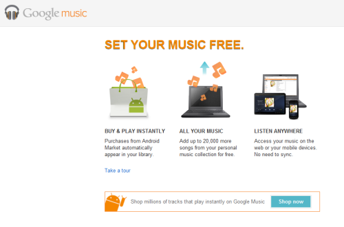 Google Music verlässt die Beta-Phase und bietet nun auch einen MP3-Shop. (Bild: Screenshot) Google Music verlässt die Beta-Phase und bietet nun auch einen MP3-Shop. (Bild: Screenshot)