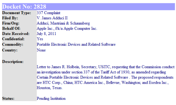 Der ITC liegt eine neue Klage von Apple gegen HTC vor. (Bild: Screenshot) Der ITC liegt eine neue Klage von Apple gegen HTC vor. (Bild: Screenshot)