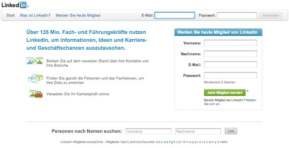 LinkedIn ist das führende Profi-Netzwerk aus den USA. (Bild: Screenshot) LinkedIn ist das führende Profi-Netzwerk aus den USA. (Bild: Screenshot)
