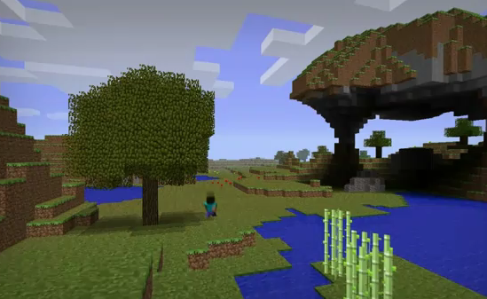 Bei Minecraft können Nutzer aus Blöcken Landschaften erstellen. (Bild: Screenshot) Bei Minecraft können Nutzer aus Blöcken Landschaften erstellen. (Bild: Screenshot)