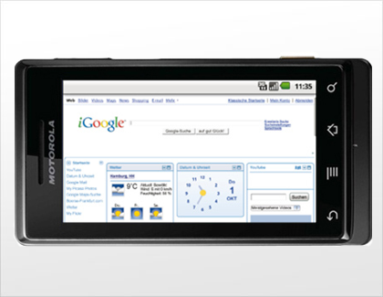 Das Motorola Milestone läuft nun mit Android 2.2. (Bild: Motorola) Das Motorola Milestone läuft nun mit Android 2.2. (Bild: Motorola)