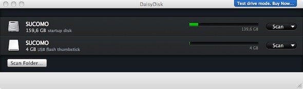 Neben der internen Festplatte kann DaisyDisk auch externe Medien auswerten. (Bild: Netzwelt) Neben der internen Festplatte kann DaisyDisk auch externe Medien auswerten. (Bild: Netzwelt)