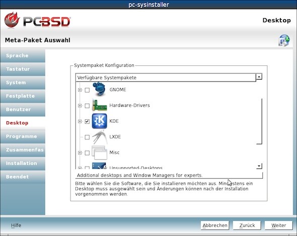 Das neue PC-BSD kann nun auch mehrere Desktop-Umgebungen parallel. (Bild: Netzwelt) Das neue PC-BSD kann nun auch mehrere Desktop-Umgebungen parallel. (Bild: Netzwelt)
