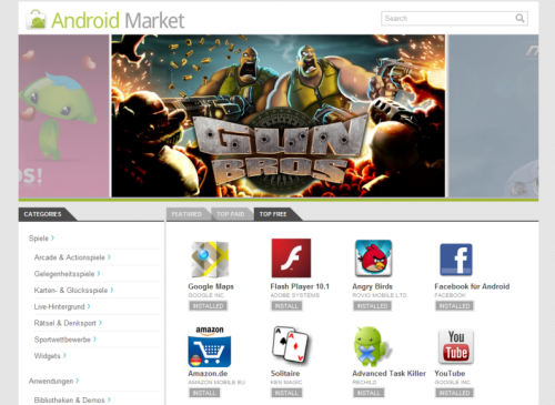 Der neue webbasierte Android-Market steht ab sofort zur Verfügung. (Bild: Screenshot) Der neue webbasierte Android-Market steht ab sofort zur Verfügung. (Bild: Screenshot)