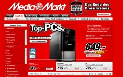 Mit einer neuen verlässlichen Preispolitik will Media Markt den Onlineshops Konkurrenz machen. (Bild: Screenshot) Mit einer neuen verlässlichen Preispolitik will Media Markt den Onlineshops Konkurrenz machen. (Bild: Screenshot)