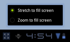 Die Option "Stretch to fill screen" ermöglicht es unter Android 3.2 Smartphone-Apps auf Tablet-PCs im Vollbildmodus laufen zu lassen. (Bild: Google) Die Option "Stretch to fill screen" ermöglicht es unter Android 3.2 Smartphone-Apps auf Tablet-PCs im Vollbildmodus laufen zu lassen. (Bild: Google)