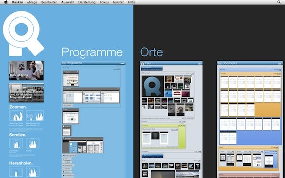Raskin macht den Desktop-Hintergrund zur interaktiven Arbeitsfläche. (Bild: Raskin) Raskin macht den Desktop-Hintergrund zur interaktiven Arbeitsfläche. (Bild: Raskin)