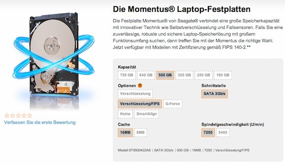 Seagate hat einige günstige Modelle mit Verschlüsselung für Notebooks im Angebot. (Bild: Screenshot) Seagate hat einige günstige Modelle mit Verschlüsselung für Notebooks im Angebot. (Bild: Screenshot)