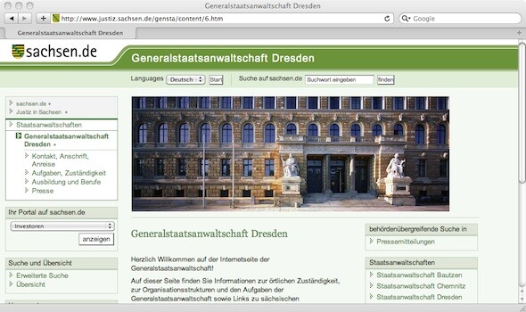 Die Staatsanwaltschaft Dresden geht mit einer Sonderermittlungseinheit gegen kino.to vor. (Bild: Netzwelt) Die Staatsanwaltschaft Dresden geht mit einer Sonderermittlungseinheit gegen kino.to vor. (Bild: Netzwelt)