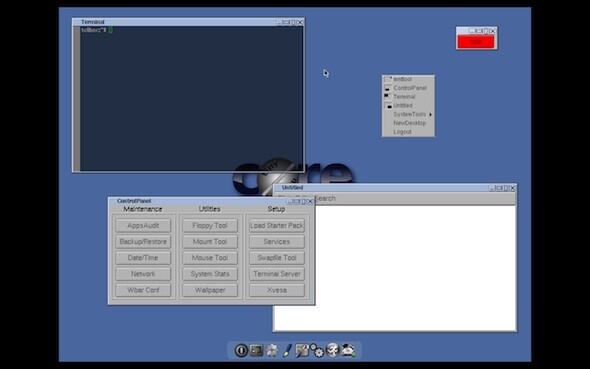 Tiny Core bietet trotz der geringen Größe einen grafischen Desktop. (Bild: Netzwelt) Tiny Core bietet trotz der geringen Größe einen grafischen Desktop. (Bild: Netzwelt)