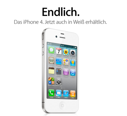 Das weiße iPhone 4 ist gerade erst erschienen. Doch nun reduziert Apple bereits die Produktionsmengen für die Gerätegeneration. Offenbar steht die nächste iPhone-Generation bereits in den Startlöchern. (Bild: Screenshot) Das weiße iPhone 4 ist gerade erst erschienen. Doch nun reduziert Apple bereits die Produktionsmengen für die Gerätegeneration. Offenbar steht die nächste iPhone-Generation bereits in den Startlöchern. (Bild: Screenshot)