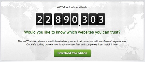 Das WOT-Plugin verzeichnet bereits über 22 Millionen Downloads. (Bild ...