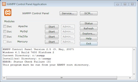 Das XAMPP Control Panel erlaubt die Steuerung des Webservers und seiner Dienste. (Bild: Netzwelt) Das XAMPP Control Panel erlaubt die Steuerung des Webservers und seiner Dienste. (Bild: Netzwelt)