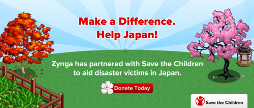 Zynga hat eine Spendenaktion für die Tsunami-Opfer in Japan gestartet. (Bild: Zynga.com) Zynga hat eine Spendenaktion für die Tsunami-Opfer in Japan gestartet. (Bild: Zynga.com)