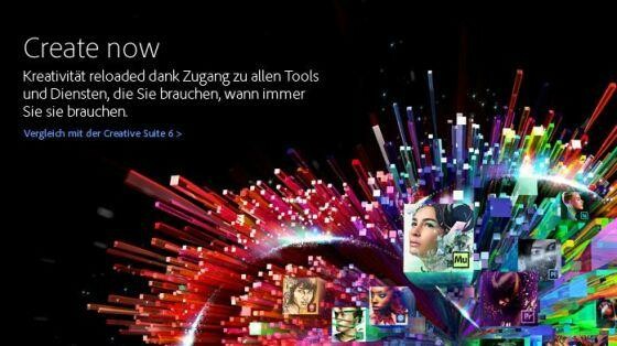 Die Adobe Creative Cloud ermöglicht es, Mitgliedern Anwendungen der neuen Adobe Creative Suite 6 Master Collection zu installieren. (Bild: Screenshot Adobe.com) Die Adobe Creative Cloud ermöglicht es, Mitgliedern Anwendungen der neuen Adobe Creative Suite 6 Master Collection zu installieren. (Bild: Screenshot Adobe.com)