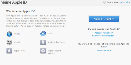 Apple ID: Der Benutzername im Apple-Ökosystem. (Bild: Screenshot Apple.com/de) Apple ID: Der Benutzername im Apple-Ökosystem. (Bild: Screenshot Apple.com/de)