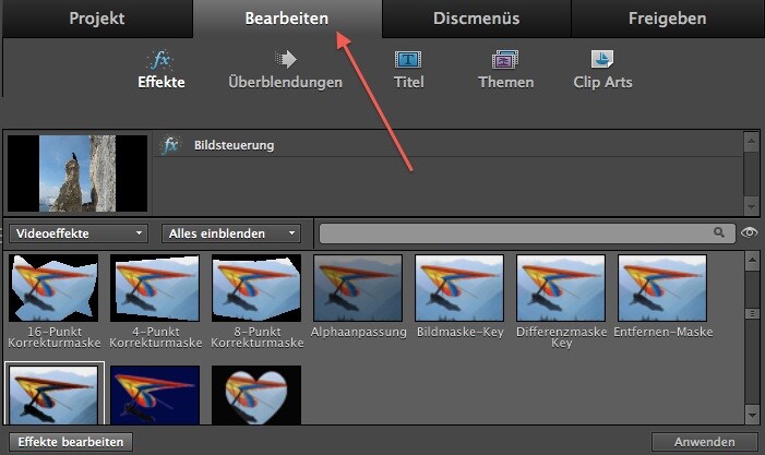 Die Auswahl an Video-Effekten und -Werkzeugen ist in Premiere Elerments sehr groß. (Bild: netzwelt) Die Auswahl an Video-Effekten und -Werkzeugen ist in Premiere Elerments sehr groß. (Bild: netzwelt)