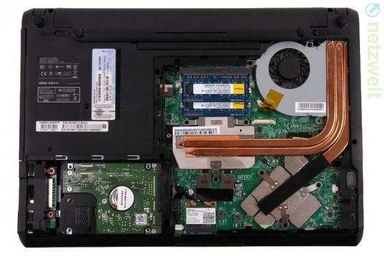 Blick ins Innenleben des MSI X460. (Bild: netzwelt) Blick ins Innenleben des MSI X460. (Bild: netzwelt)