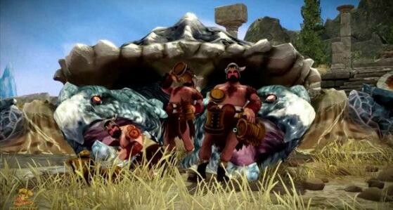 In Brazen gehen Spieler zu viert auf Monsterhatz. (Bild: Double Fine) In Brazen gehen Spieler zu viert auf Monsterhatz. (Bild: Double Fine)