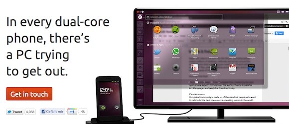 Canonical hat angekündigt, Ubuntu auf Android-Geräte zur Verfügung zu stellen. (Bild: Screenshot) Canonical hat angekündigt, Ubuntu auf Android-Geräte zur Verfügung zu stellen. (Bild: Screenshot)