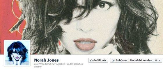 Auf der Facebook-Seite von Norah Jones und anderen Musikern findet sich nun ein Anhören-Button. (Bild: Screenshot facebook.com) Auf der Facebook-Seite von Norah Jones und anderen Musikern findet sich nun ein Anhören-Button. (Bild: Screenshot facebook.com)