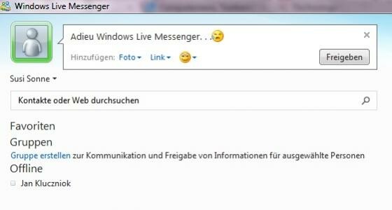 Im Frühjahr 2013 steht das Ende des Windows Live Messengers bevor. (Bild: Screenshot Windows Live Messenger) Im Frühjahr 2013 steht das Ende des Windows Live Messengers bevor. (Bild: Screenshot Windows Live Messenger)