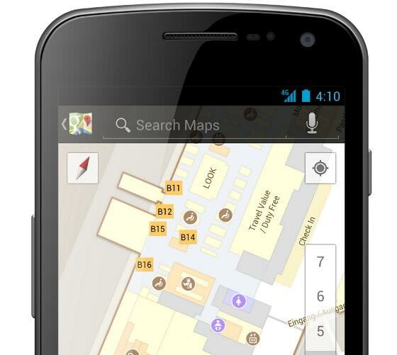 Google Indoor Maps hilft bei der Orientierung in großen Gebäuden. (Bild: Google) Google Indoor Maps hilft bei der Orientierung in großen Gebäuden. (Bild: Google)