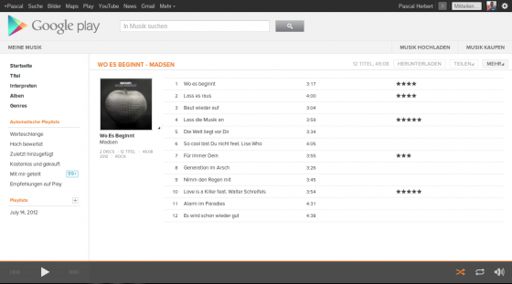 Google Music gibt es jetzt auch endlich in Deutschland. (Bild: googlewatchblog.de) Google Music gibt es jetzt auch endlich in Deutschland. (Bild: googlewatchblog.de)