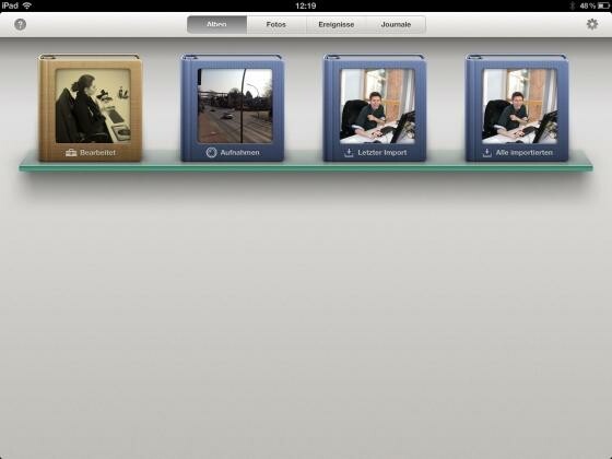 iPhoto für iPad - Übersicht der Alben. iPhoto für iPad - Übersicht der Alben.