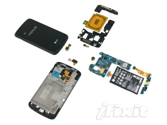 Das LG Nexus 4 lässt sich laut iFixit genauso leicht reparieren wie das Apple iPhone 5. (Bild: iFixit) Das LG Nexus 4 lässt sich laut iFixit genauso leicht reparieren wie das Apple iPhone 5. (Bild: iFixit)