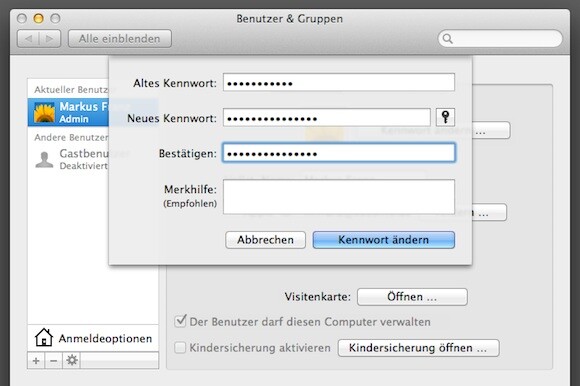 In Mac OS X ist es ganz einfach, ein vergessenes Kennwort zurückzusetzen. (Bild: netzwelt) In Mac OS X ist es ganz einfach, ein vergessenes Kennwort zurückzusetzen. (Bild: netzwelt)