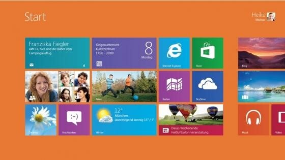 Das neue Betriebssystem mit den Kacheln hat sich bis jetzt 40 Millionen Mal verkauft. (Bild: Microsoft)