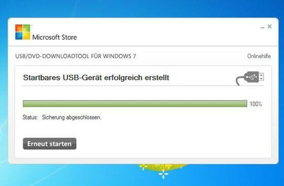 Das Microsoft-Tool hilft beim Erstellen des USB-Sticks. (Bild: netzwelt) Das Microsoft-Tool hilft beim Erstellen des USB-Sticks. (Bild: netzwelt)