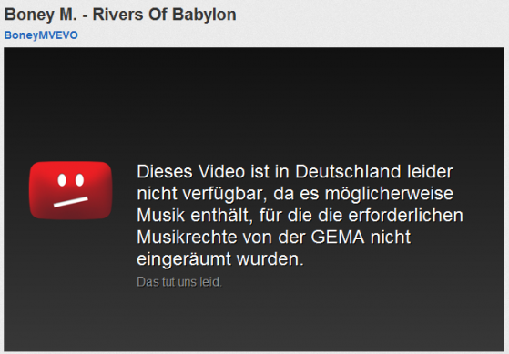 Sowohl YouTube als die Verwertungsgesellschaft fordern Verhandlungen, damit diese Anzeige künftig vermieden werden kann. (Bild: Screenshot/YouTube) Sowohl YouTube als die Verwertungsgesellschaft fordern Verhandlungen, damit diese Anzeige künftig vermieden werden kann. (Bild: Screenshot/YouTube)