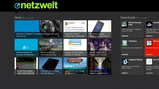 Unsere neue Windows 8-App hält Sie über alle Neuigkeiten aus der Technik-Welt auf dem Laufenden. (Bild: netzwelt) Unsere neue Windows 8-App hält Sie über alle Neuigkeiten aus der Technik-Welt auf dem Laufenden. (Bild: netzwelt)