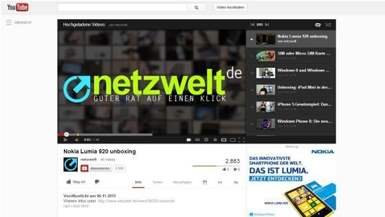 Mit dem neuen Update liegen die Videos mehr im Fokus. (Bild: Screenshot YouTube) Mit dem neuen Update liegen die Videos mehr im Fokus. (Bild: Screenshot YouTube)
