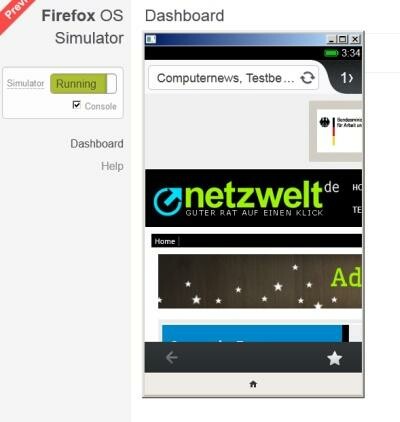 Nutzer können Mozillas Firefox OS dank eines Emulators bereits antesten. (Bild: Screenshot Firefox OS Emulator) Nutzer können Mozillas Firefox OS dank eines Emulators bereits antesten. (Bild: Screenshot Firefox OS Emulator)