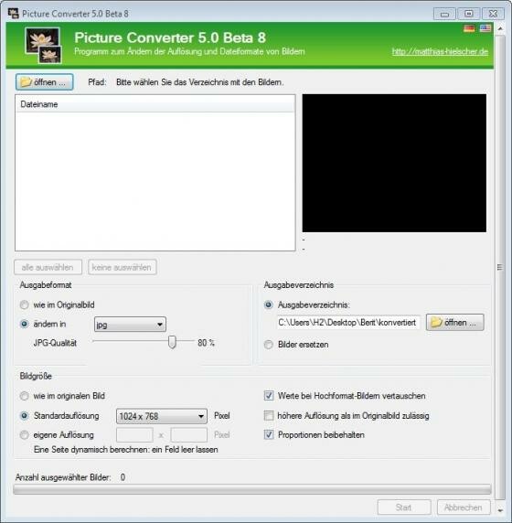 Der Picture Converter kann verschiedene Bild-Dateiformate auf einfache Weise ändern (Bild: Screenshot Picture Converter/ netzwelt). Der Picture Converter kann verschiedene Bild-Dateiformate auf einfache Weise ändern (Bild: Screenshot Picture Converter/ netzwelt).